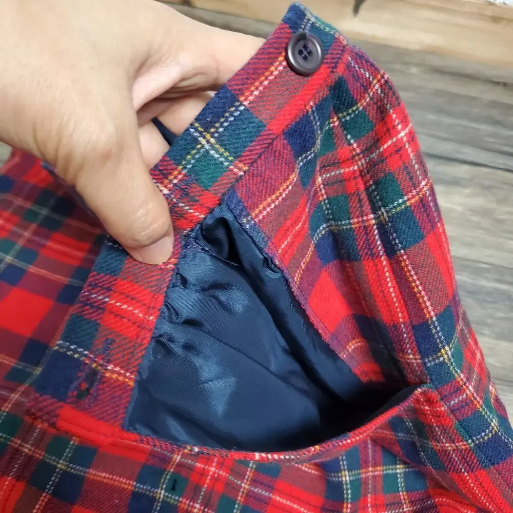 Vintage Pendleton Royal Stewart Plaid Wool Skirt 6 Red Tartan Classic Academia